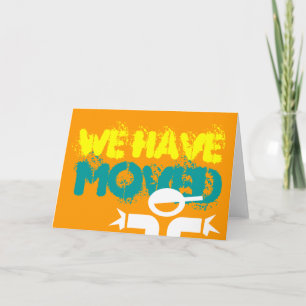 Bewegend kaartgezegde "wij hebben" ons in graphiti aankondiging