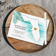 Bewegend naar Florida State Map Gold Heart New Hom