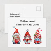 Bewegend Nieuw huis Gnome Sweet Gnome Red Aankondigingskaart (Voorkant / Achterkant)