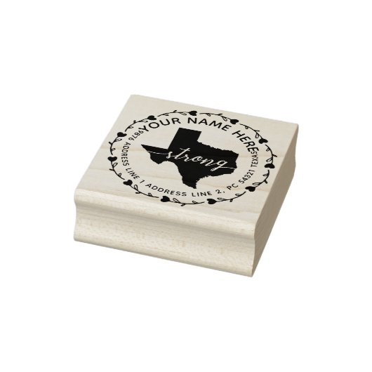 Bewegend terugkeeradres Sterk Texas Rubberstempel (Stempel)