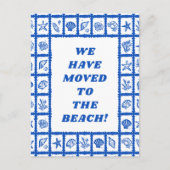BEWEGENDE AANKONDIGING ADRES Blue Seashells Beach Briefkaart (Voorkant)