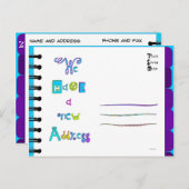 Bewegende Aankondiging Adres Boek 'Z' Briefkaart (Voorkant / Achterkant)