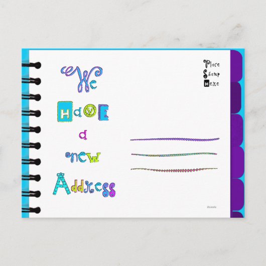 Bewegende Aankondiging Adres Boek 'Z' Briefkaart (Voorkant)