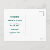 BEWEGENDE AANKONDIGING ADRES Green Seashells Beach Briefkaart (Achterkant)