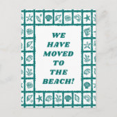 BEWEGENDE AANKONDIGING ADRES Green Seashells Beach Briefkaart (Voorkant)