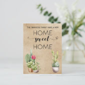 Bewegende aankondiging Adres Home Sweet Home Cactu (Staand voorkant)