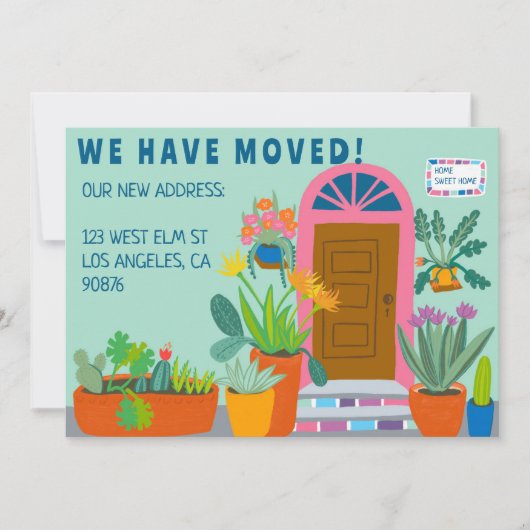 Bewegende aankondiging Adres Kleurrijke voordeur (Voorkant)