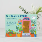 Bewegende aankondiging Adres Kleurrijke voordeur (Staand voorkant)