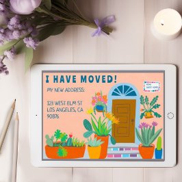 Bewegende aankondiging Adres Kleurrijke voordeur