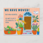 Bewegende aankondiging Adres Kleurrijke voordeur Briefkaart (Voorkant)