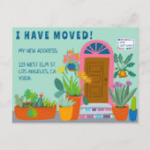 Bewegende aankondiging Adres Kleurrijke voordeur Briefkaart (Voorkant)