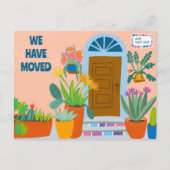 Bewegende aankondiging Adres Kleurrijke voordeur Briefkaart (Voorkant)