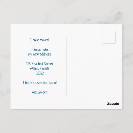 Bewegende aankondiging Adres Kleurrijke voordeur Briefkaart (Achterkant)