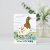 Bewegende aankondiging Alaska Willow Ptarmigan Bir Briefkaart (Staand voorkant)