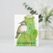 Bewegende aankondiging Arizona Cactus Wren Bird Briefkaart (Staand voorkant)