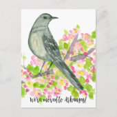 Bewegende aankondiging Arkansas Mockingbird Flower Briefkaart (Voorkant)