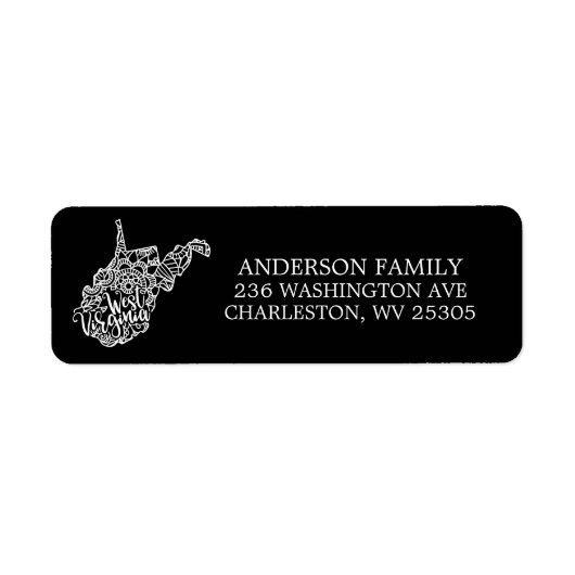 Bewegende aankondiging bewerkbare kleur WEST VIRGI Etiket (Voorkant)