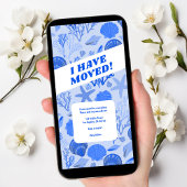 BEWEGENDE AANKONDIGING Blauwe Seashells Beach Tree