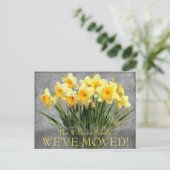 Bewegende Aankondiging Bloemen Geel Daffodil Briefkaart (Staand voorkant)