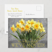 Bewegende Aankondiging Bloemen Geel Daffodil Briefkaart (Voorkant / Achterkant)