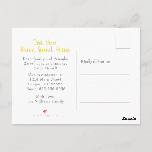 Bewegende Aankondiging Bloemen Geel Daffodil Briefkaart (Achterkant)