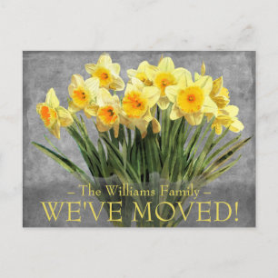 Bewegende Aankondiging Bloemen Geel Daffodil Briefkaart