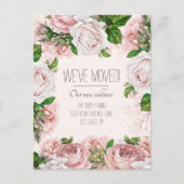Bewegende Aankondiging  Blush Pink Roses Briefkaart (Voorkant)