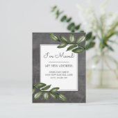 Bewegende Aankondiging Chalkboard Green Leaf Briefkaart (Staand voorkant)
