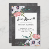 Bewegende aankondiging Chalkboard Roze White Flora (Voorkant / Achterkant)