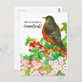 Bewegende aankondiging Connecticut Robin Laurel Briefkaart (Voorkant / Achterkant)