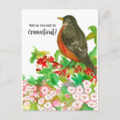 Bewegende aankondiging Connecticut Robin Laurel Briefkaart (Voorkant)