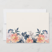 Bewegende aankondiging Coral Pink Blue Floral (Achterkant)