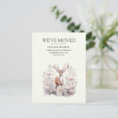 Bewegende Aankondiging Deer Antlers Forest Briefkaart (Staand voorkant)
