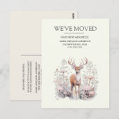 Bewegende Aankondiging Deer Antlers Forest Briefkaart (Voorkant / Achterkant)