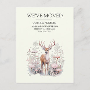 Bewegende Aankondiging Deer Antlers Forest Briefkaart