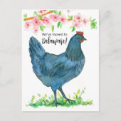 Bewegende aankondiging Delaware Blue Hen Chicken Briefkaart (Voorkant)