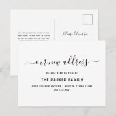 Bewegende aankondiging | Eenvoudig script Briefkaart (Voorkant / Achterkant)