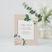 Bewegende aankondiging Elegant  White Floral Briefkaart (Staand voorkant)