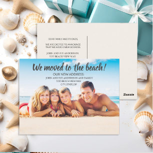 Bewegende Aankondiging Familie Foto Beach Briefkaart