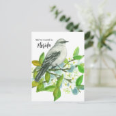 Bewegende aankondiging Florida Mockingbird Sunshin Briefkaart (Staand voorkant)