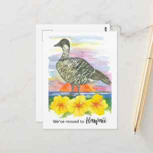 Bewegende aankondiging Hawaii Nene Goose Hibiscus Briefkaart