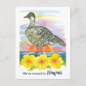 Bewegende aankondiging Hawaii Nene Goose Hibiscus Briefkaart (Voorkant)