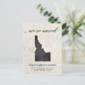 Bewegende aankondiging, Idaho staat rustiek Uitnodiging Briefkaart (Staand voorkant)