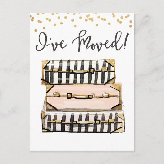 Bewegende aankondiging Ik ben verhuisd Briefkaart (Voorkant)