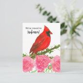 Bewegende aankondiging Indiana kardinaal vogel pio Briefkaart (Staand voorkant)