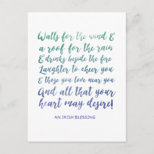 Bewegende aankondiging Irish Blessing Briefkaart