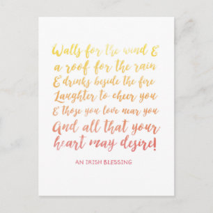 Bewegende aankondiging Irish Blessing Briefkaart
