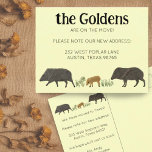 BEWEGENDE AANKONDIGING Javelina Familie Zuidwest Briefkaart<br><div class="desc">Stuur een bericht over je verhuizing naar vrienden en familieleden met deze leuke javelinas. U kunt het aanpassen met uw eigen lettertypen,  kleuren en ook jouw tekst toevoegen. Kijk in mijn winkel voor nog veel meer overeenkomende objecten en andere design!</div>