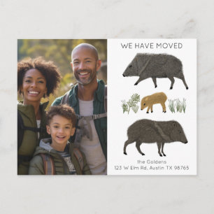 BEWEGENDE AANKONDIGING Javelina Family Desert CUST Briefkaart