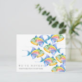 Bewegende aankondiging Kaarten Kleurrijke tropisch (Staand voorkant)